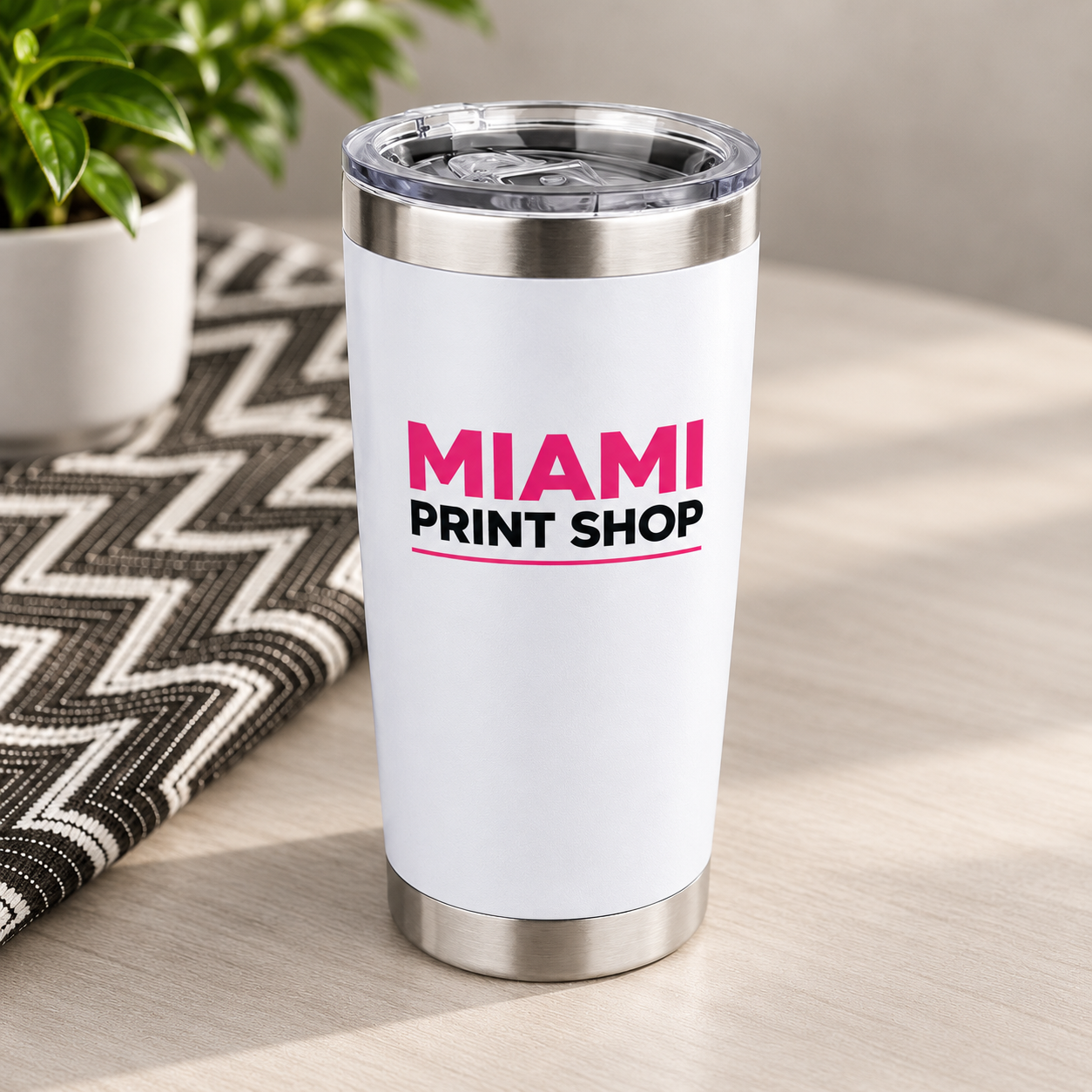 20 ounce stainless steel tumbler with full color logo