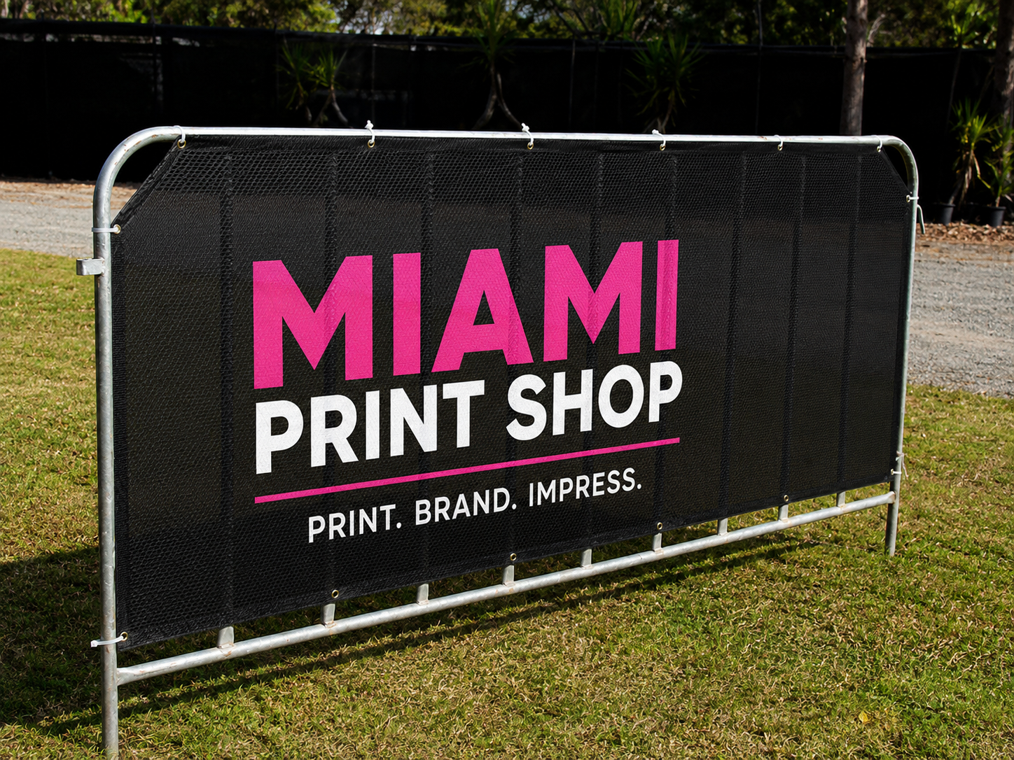 Outdoor mesh banner