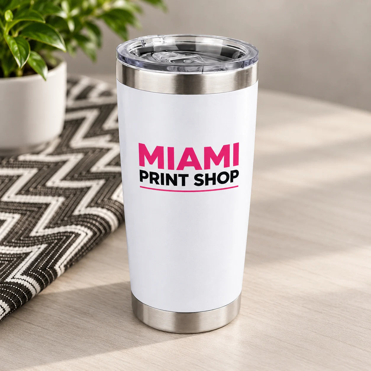 20 ounce stainless steel tumbler with full color logo